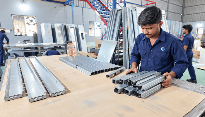 Formed sheet metal profiles for elevator cabins
