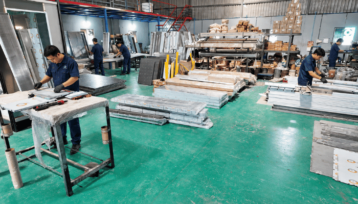 Sheet metal fabrication floor