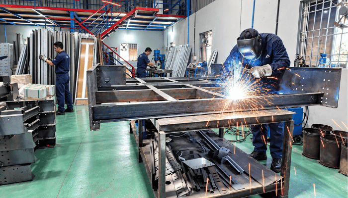 Finishing a fabricated elevator platform